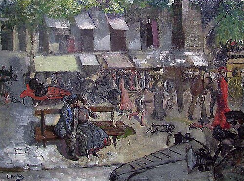 Scene from a Street in Paris, 1900, Christian Krohg