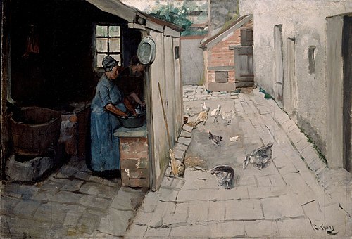 Gårdsinteriør, , Christian Krohg