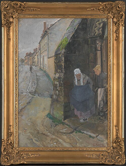Sunday Morning in Grez. Sketch, 1882, Christian Krohg