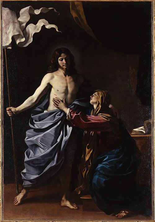 聖母のもとに現れる復活したキリスト, , Guercino