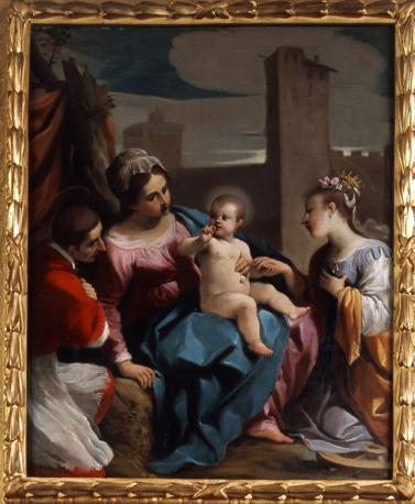 聖カルロ・ボッロメーオのいる聖カタリナの神秘の結婚, 1611, Guercino