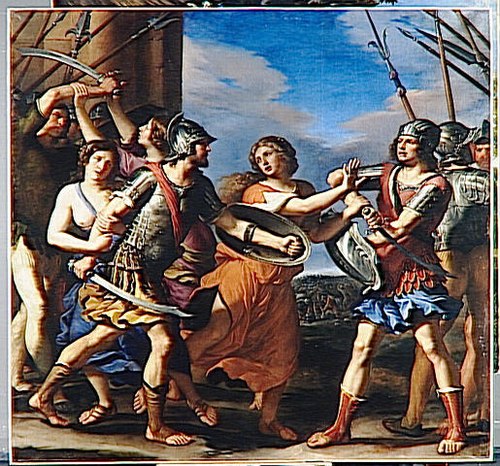 Hersilia Separating Romulus and Tatius, 1645, Guercino