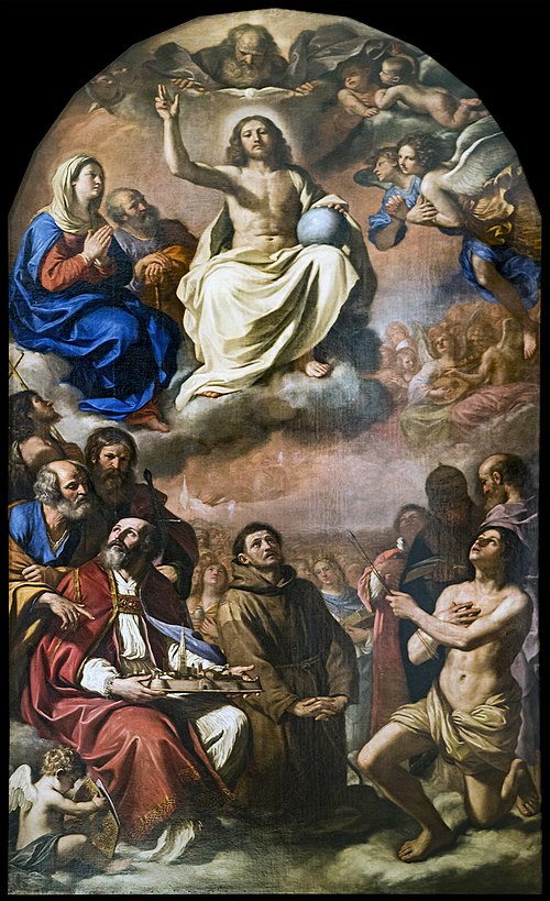 Glory of all the saints, 1645, Guercino