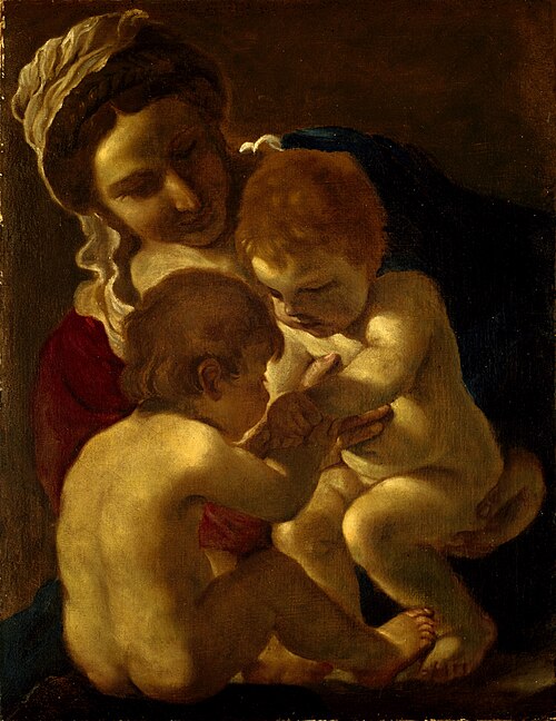 Madonna and Child with Saint John The Baptist, , Guercino