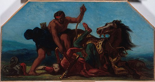 Esquisse pour le salon de la Paix à l'Hôtel de Ville de Paris : Hercule vainqueur d'Hippolyte, reine, 1850, Eugène Delacroix