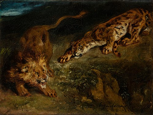 Tiger and Lion, 1850, Eugène Delacroix