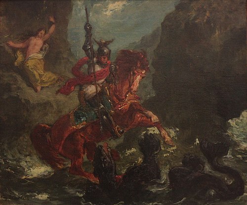 Roger délivrant Angélique, 1856, Eugène Delacroix