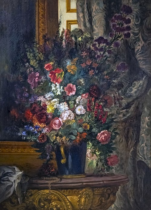 Vase de fleurs à la console, 1850, Eugène Delacroix