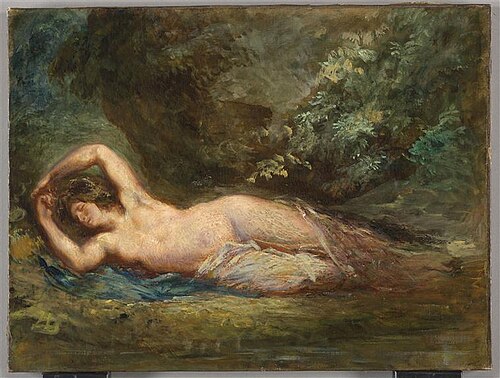 Bacchante endormie dans un paysage, 1837, Eugène Delacroix