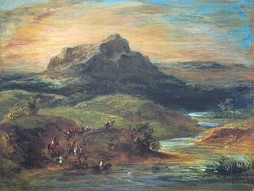 Cavaliers arabes franchissant le Sébou, 1855, Eugène Delacroix