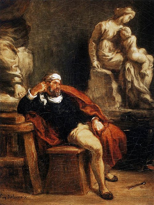 Michel-Ange dans son atelier, 1850, Eugène Delacroix