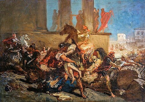L'enlèvement des Sabines., 1850, Eugène Delacroix