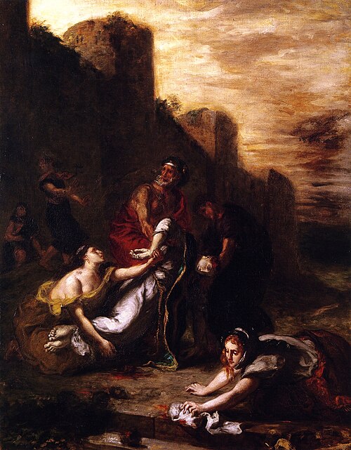 Disciples et saintes femmes relevant le corps de saint Étienne pour l'ensevelir, 1853, Eugène Delacroix