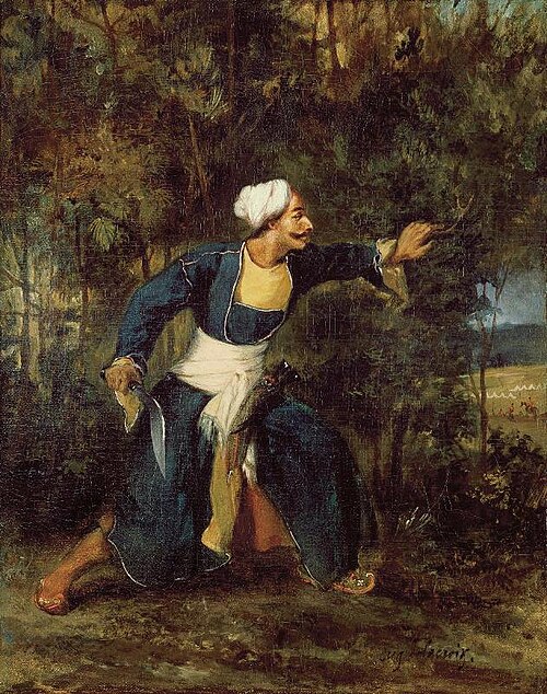 Un Indien armé du Gourka-kree, 1830, Eugène Delacroix