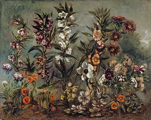 Étude d'asters et balsamine, 1833, Eugène Delacroix