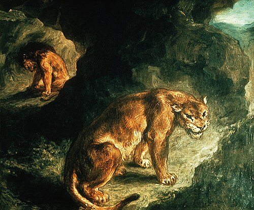 Lionne et lion dans leur antre, 1856, Eugène Delacroix