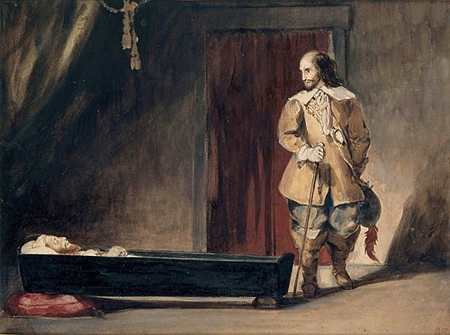 Cromwell devant le cercueil de Charles Ier, 1831, Eugène Delacroix
