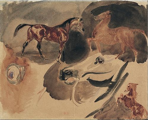 Study of Horses, 1801, Eugène Delacroix