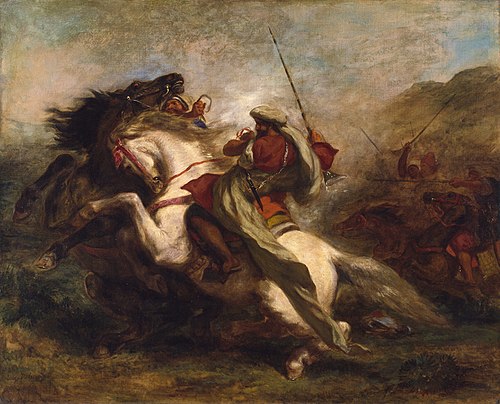 Collision of Moorish Horsemen, 1843, Eugène Delacroix