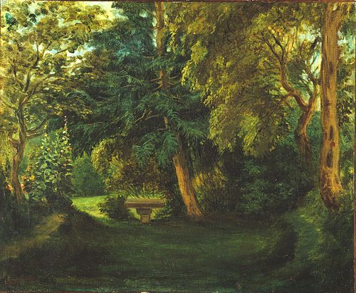 George Sand's Garden at Nohant, 1840, Eugène Delacroix