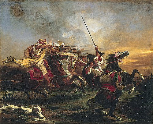 Exercices militaires des marocains, 1847, Eugène Delacroix