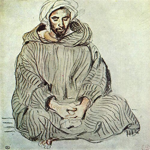 Arabe assis en tailleur, de face, 1832, Eugène Delacroix