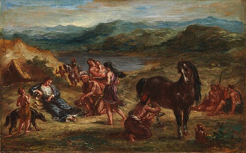 Ovid Among the Scythians, 1862, Eugène Delacroix