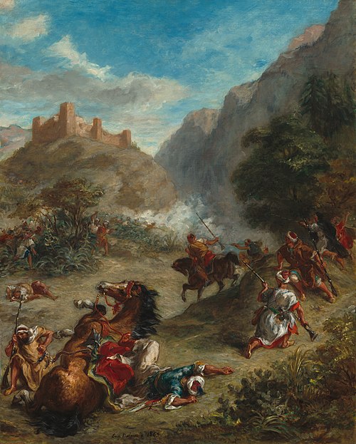 Arabs Skirmishing in the Mountains, 1863, Eugène Delacroix