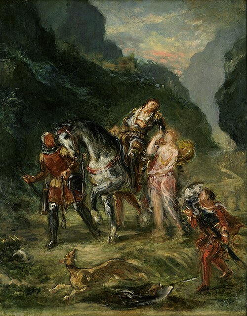 Angelica and the wounded Medoro, 1860, Eugène Delacroix
