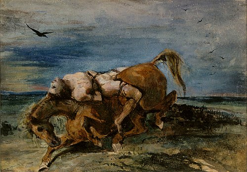 Mazeppa on the Dying Horse, 1824, Eugène Delacroix