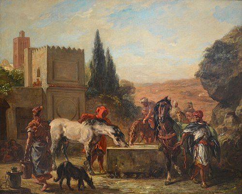 Horses at a Fountain, 1862, Eugène Delacroix