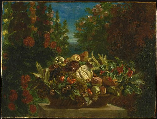 Still Life with Flowers and Fruit, 1848, Eugène Delacroix