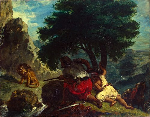 Lion Hunt in Morocco, 1854, Eugène Delacroix