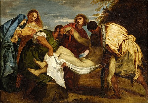 La Mise au tombeau d'après Titien, 1820, Eugène Delacroix