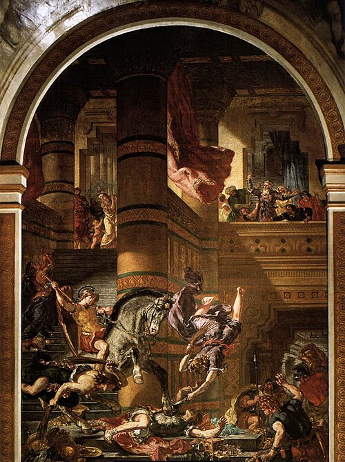 Heliodorus Driven from the Temple, 1857, Eugène Delacroix