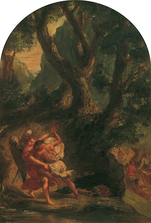 Jakob ringt mit dem Engel, 1850, Eugène Delacroix