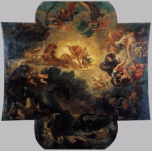 Apollo Vanquishing the Python, 1850, Eugène Delacroix