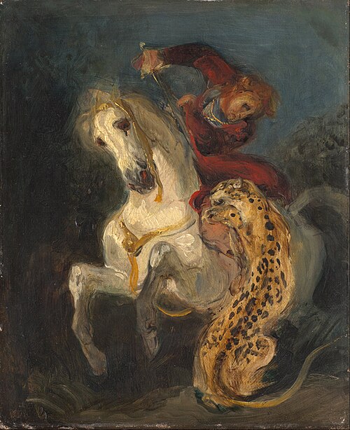 Rider Attacked by a Jaguar, 1855, Eugène Delacroix