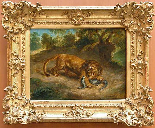 Lion et caïman, 1855, Eugène Delacroix