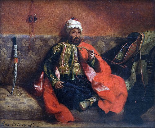 Turc fumant, assis sur un divan, 1837, Eugène Delacroix