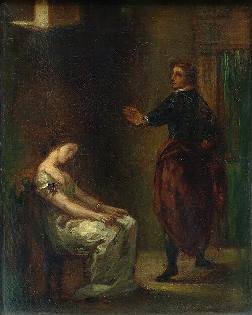 Hamlet et Ophélie, 1840, Eugène Delacroix
