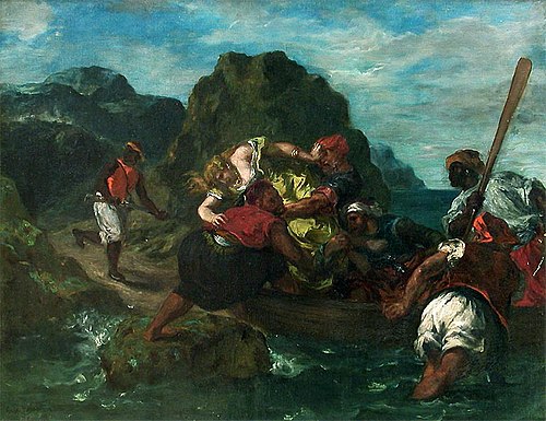 Pirates africains enlevant une jeune femme, 1852, Eugène Delacroix