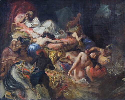 La Mort de Sardanapale, esquisse, 1826, Eugène Delacroix