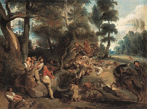 Landscape with boar hunt, 1839, Eugène Delacroix