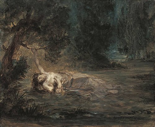 The death of Ophelia, 1838, Eugène Delacroix