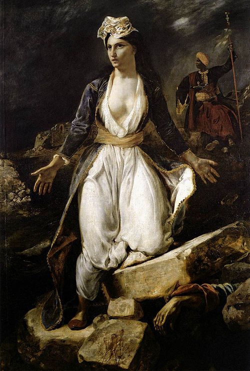 Greece on the Ruins of Missolonghi, 1826, Eugène Delacroix