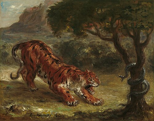 Tiger and Snake, 1862, Eugène Delacroix