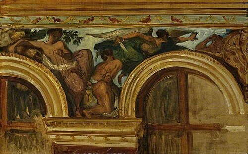 Study for part of the 'Justice' frieze, Palais Bourbon, Paris, 1834, Eugène Delacroix