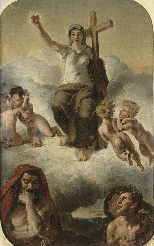Étude pour la Vierge du Sacré-Cœur, 1821, Eugène Delacroix