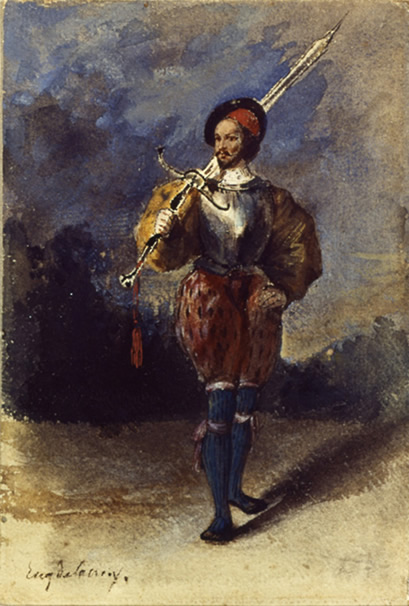 Soldat à l'épée, , Eugène Delacroix
